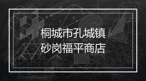桐城市孔城镇砂岗福平商店
