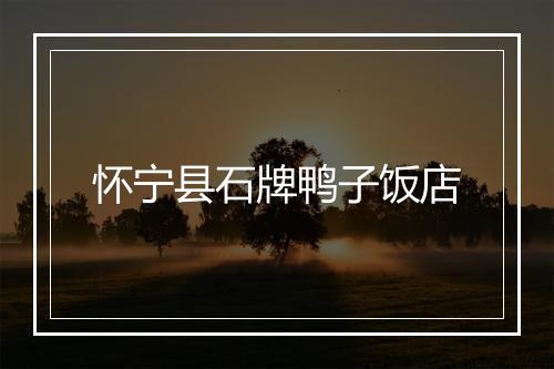 怀宁县石牌鸭子饭店