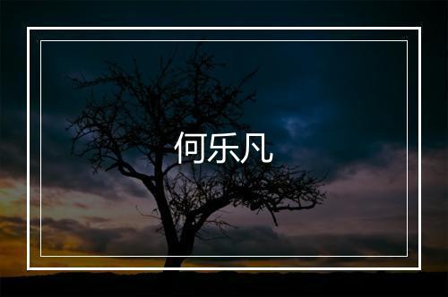 何乐凡