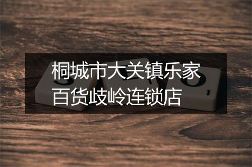 桐城市大关镇乐家百货歧岭连锁店