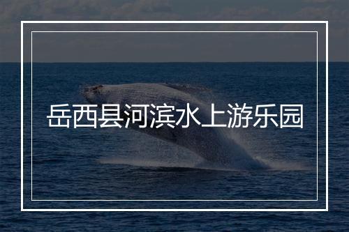 岳西县河滨水上游乐园