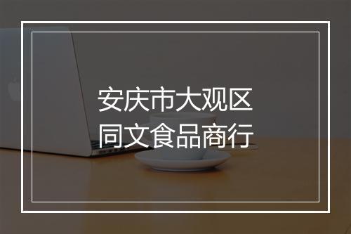 安庆市大观区同文食品商行