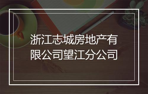 浙江志城房地产有限公司望江分公司
