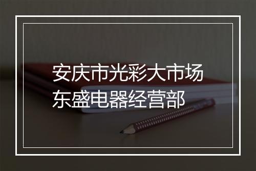 安庆市光彩大市场东盛电器经营部