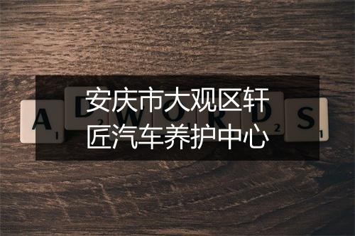安庆市大观区轩匠汽车养护中心