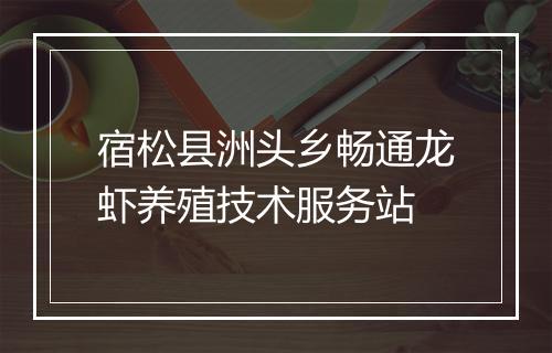 宿松县洲头乡畅通龙虾养殖技术服务站