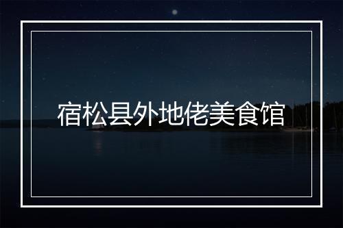 宿松县外地佬美食馆