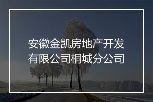 安徽金凯房地产开发有限公司桐城分公司