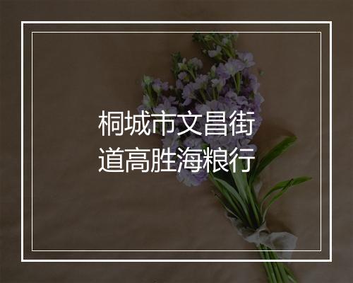 桐城市文昌街道高胜海粮行