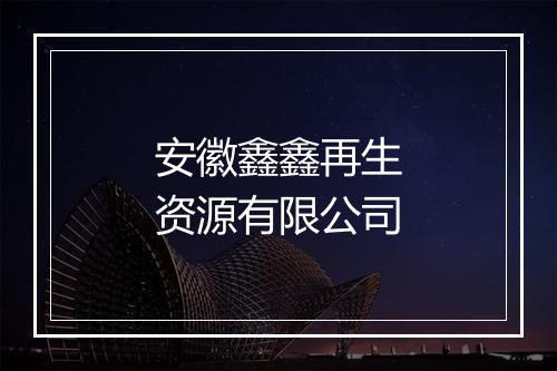 安徽鑫鑫再生资源有限公司