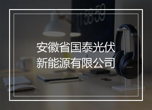 安徽省国泰光伏新能源有限公司