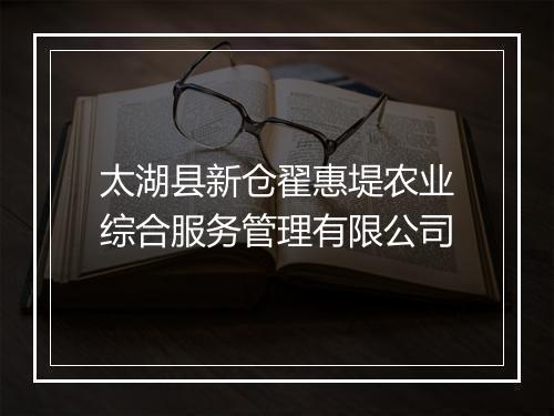 太湖县新仓翟惠堤农业综合服务管理有限公司