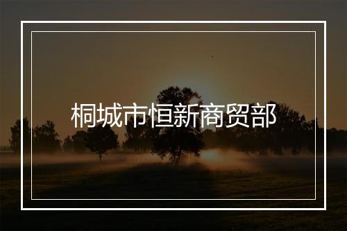 桐城市恒新商贸部