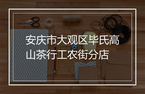 安庆市大观区毕氏高山茶行工农街分店