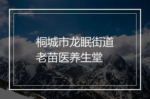 桐城市龙眠街道老苗医养生堂