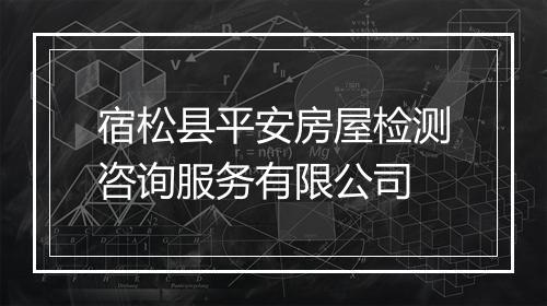 宿松县平安房屋检测咨询服务有限公司