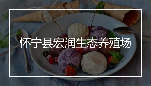 怀宁县宏润生态养殖场