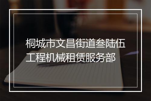 桐城市文昌街道叁陆伍工程机械租赁服务部