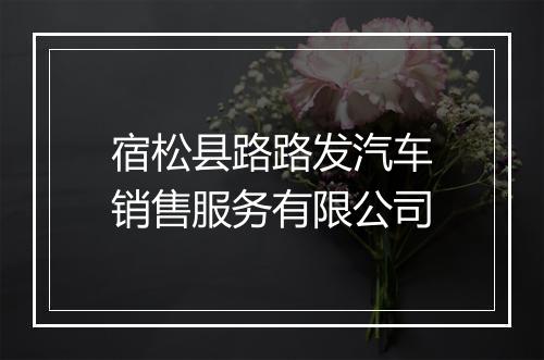 宿松县路路发汽车销售服务有限公司