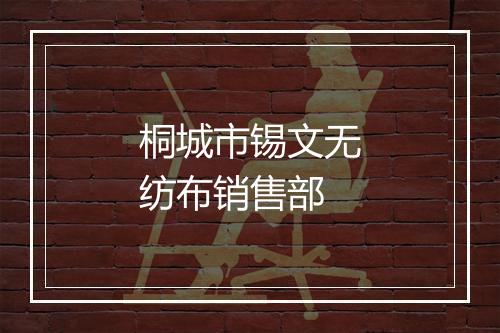 桐城市锡文无纺布销售部