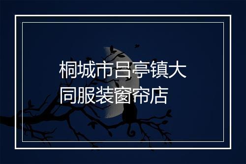 桐城市吕亭镇大同服装窗帘店