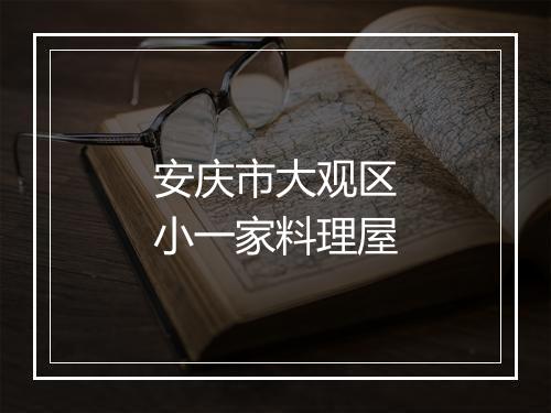 安庆市大观区小一家料理屋
