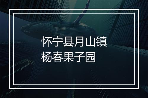 怀宁县月山镇杨春果子园