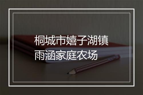 桐城市嬉子湖镇雨涵家庭农场