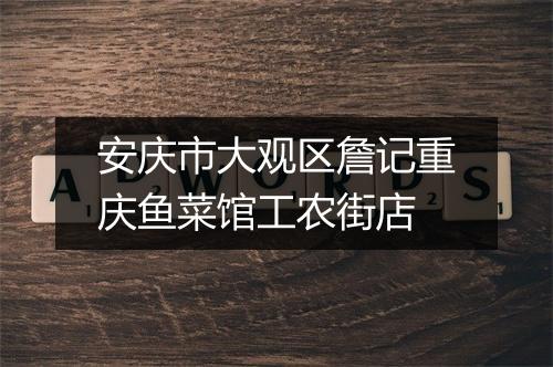 安庆市大观区詹记重庆鱼菜馆工农街店