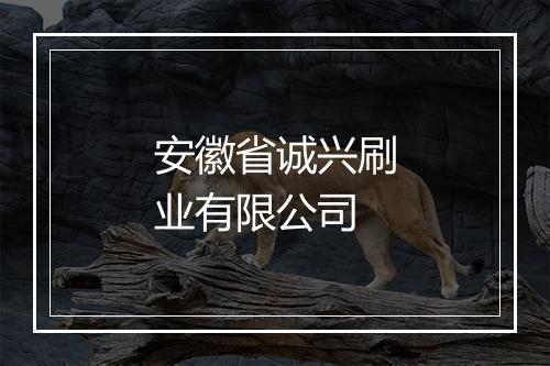 安徽省诚兴刷业有限公司