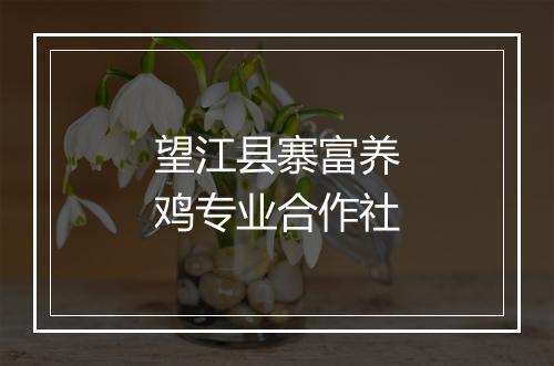 望江县寨富养鸡专业合作社