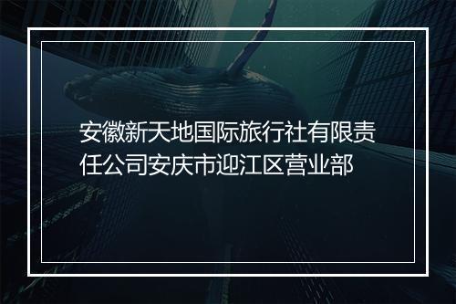 安徽新天地国际旅行社有限责任公司安庆市迎江区营业部