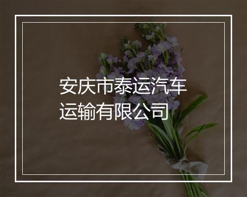 安庆市泰运汽车运输有限公司