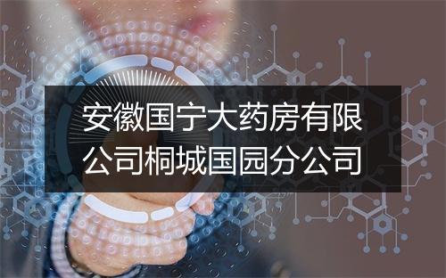 安徽国宁大药房有限公司桐城国园分公司