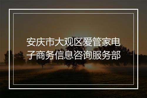 安庆市大观区爱管家电子商务信息咨询服务部