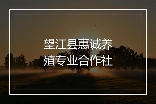 望江县惠诚养殖专业合作社