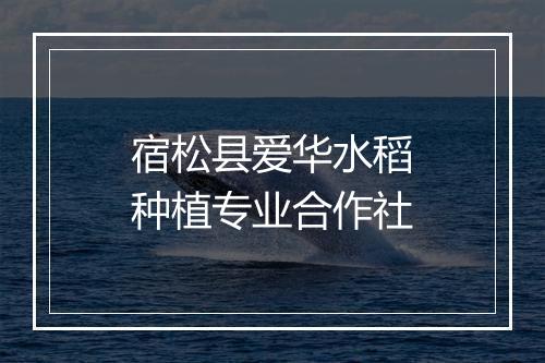 宿松县爱华水稻种植专业合作社