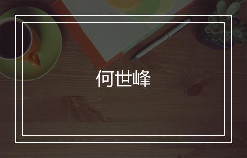 何世峰