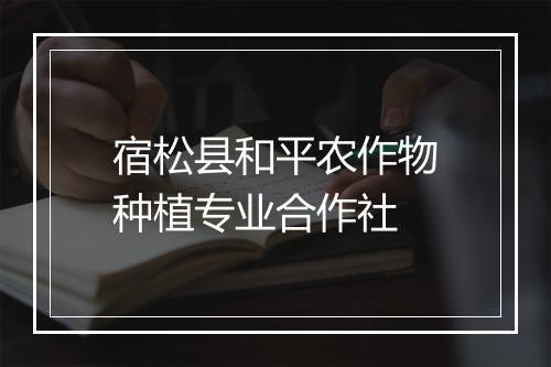 宿松县和平农作物种植专业合作社
