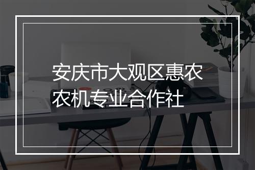 安庆市大观区惠农农机专业合作社