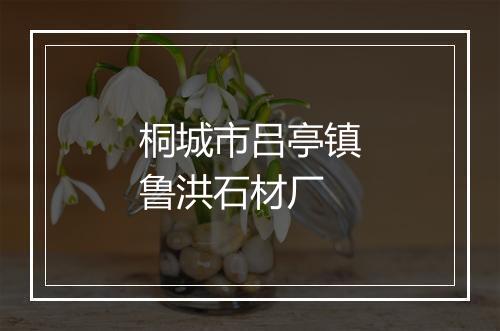 桐城市吕亭镇鲁洪石材厂