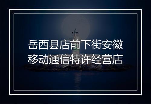 岳西县店前下街安徽移动通信特许经营店