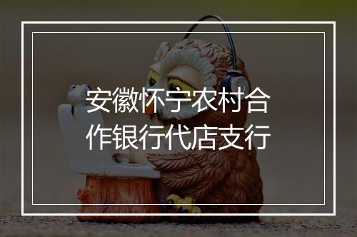 安徽怀宁农村合作银行代店支行