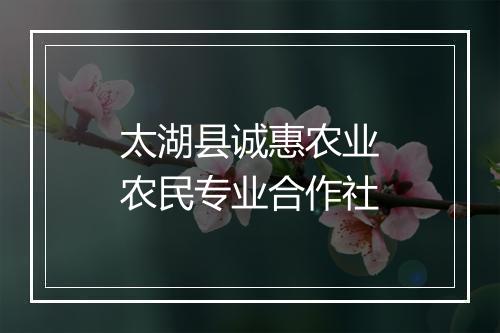 太湖县诚惠农业农民专业合作社