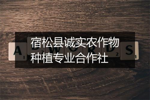 宿松县诚实农作物种植专业合作社