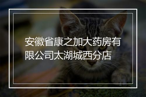 安徽省康之加大药房有限公司太湖城西分店