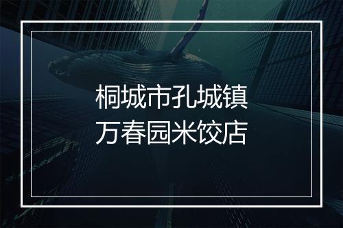 桐城市孔城镇万春园米饺店