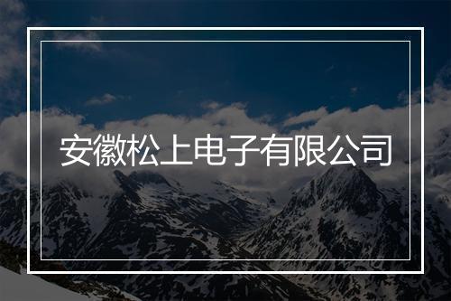 安徽松上电子有限公司