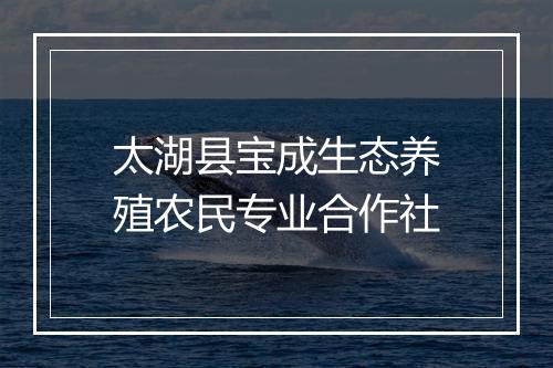 太湖县宝成生态养殖农民专业合作社