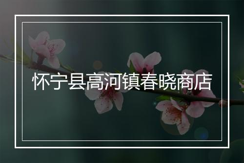 怀宁县高河镇春晓商店
